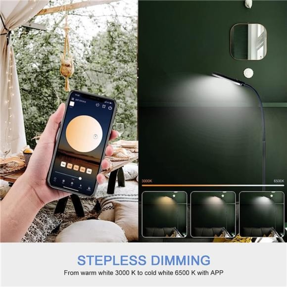 Smart LED Floor Lamp, Standing Lamp Compatible with Alexa Google Home,App Remote - Picture 3 of 5